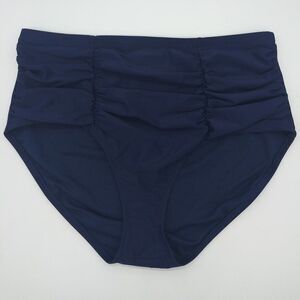 Raisins Curve Pleated Bikini Bottom, Navy 18W, NWT